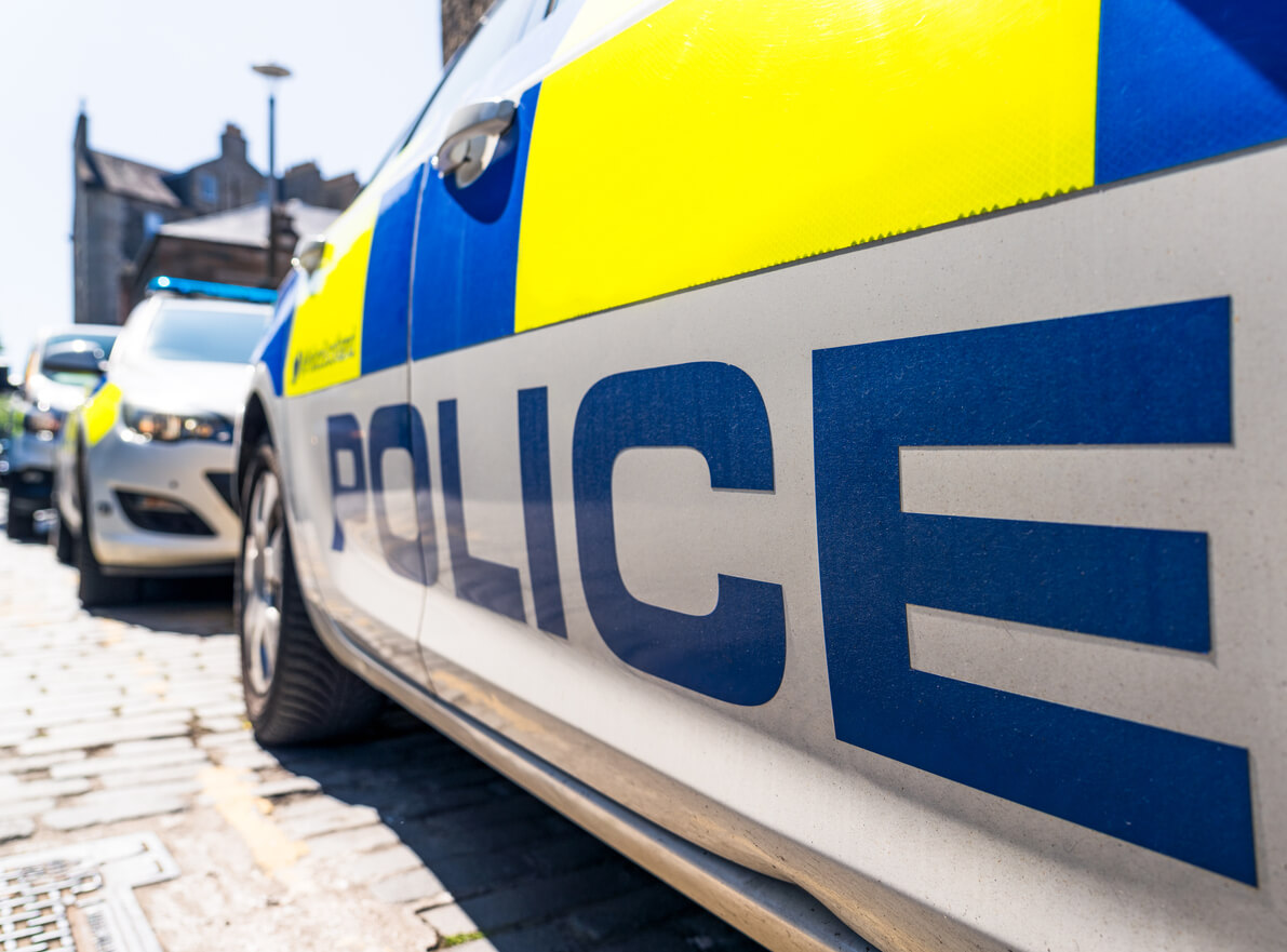 Police cars on the street