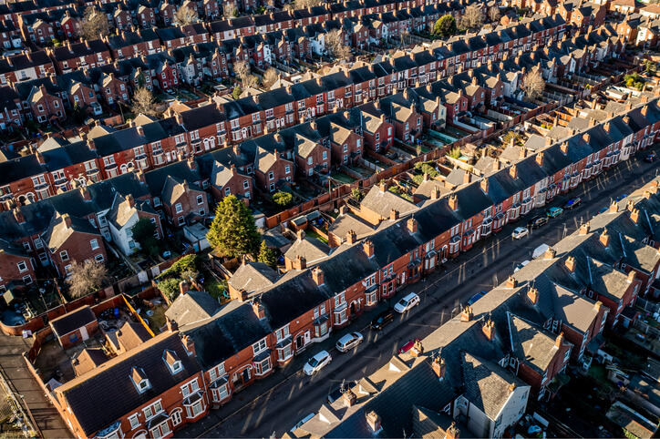 Row of houses using housing management software